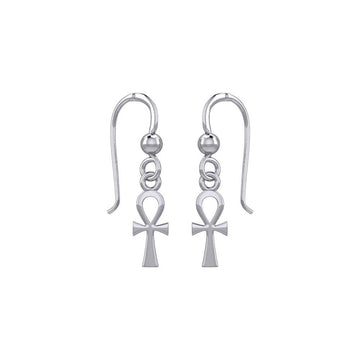Egyptian Small Ankh Silver Earrings TER1891 - Jewelry